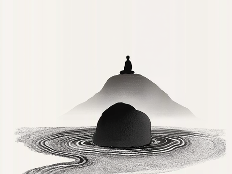  高清中式禅意水墨画 