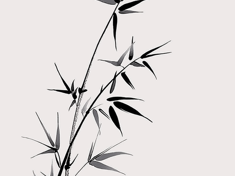  高清中式竹子水墨画 