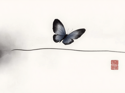  高清中式禅意水墨画 