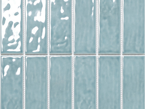 浅蓝手工渐变釉面长条砖 高清瓷砖贴图 无缝