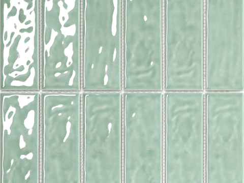 浅绿手工渐变釉面长条砖 高清无缝瓷砖贴图