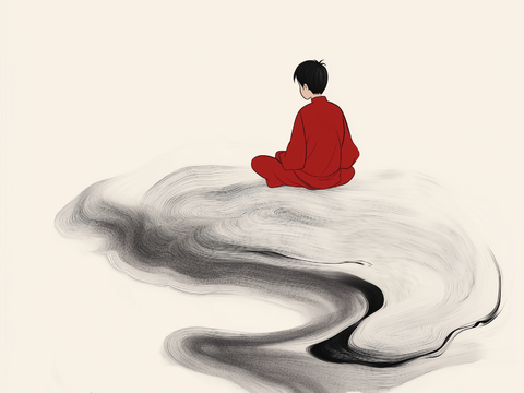  高清中式禅意水墨画 