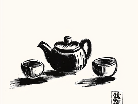  高清中式禅意水墨画 