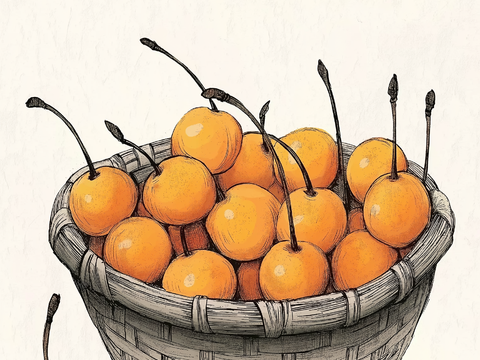  高清枇杷水果画 