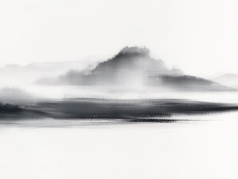  高清中式山水水墨画 