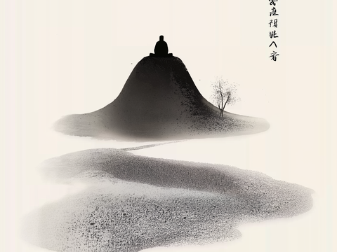  高清中式禅意水墨画 