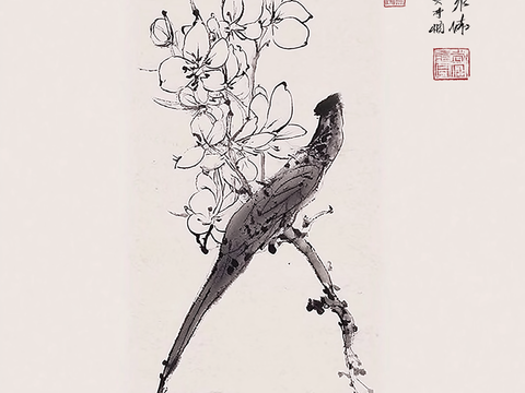  高清中式花鸟水墨画 