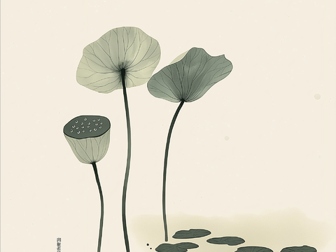  高清中式禅意水墨画 