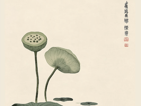  高清中式禅意水墨画 