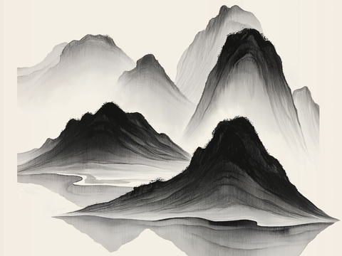 高清中式禅意山水画