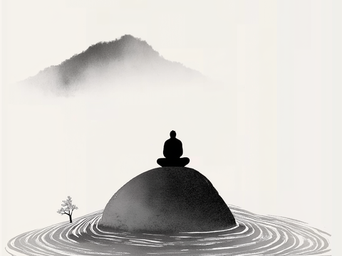  高清中式禅意水墨画 