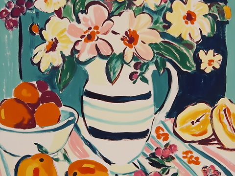  高清花瓶抽象油画 