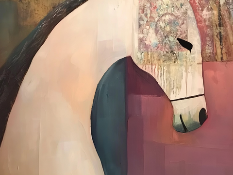 高清马儿中古风挂画