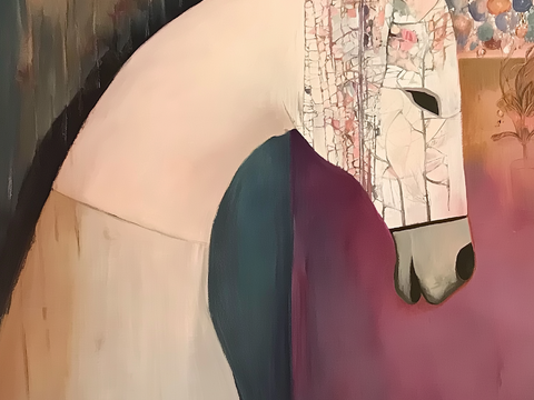 高清马儿中古风挂画