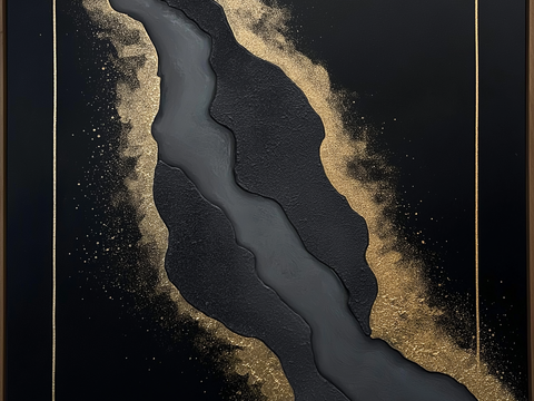  高清黑色现代简约画 