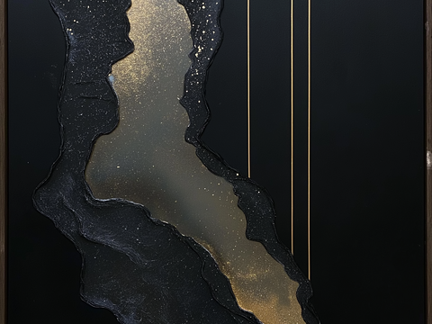  高清黑色现代简约画 