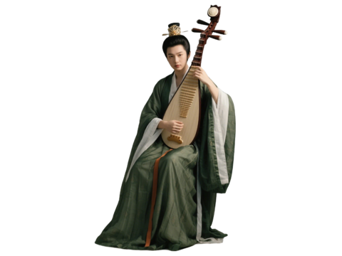  PS免抠古装女子 宫廷乐师 古装乐师 古装弹琵琶 影视剧角色 