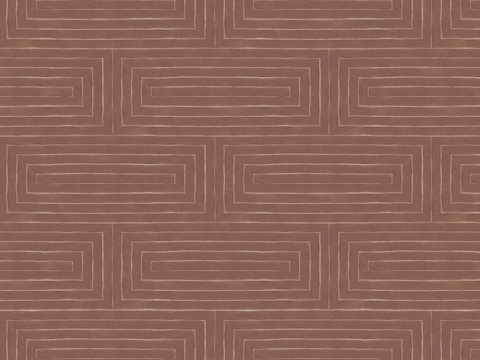 红色回字形条纹地毯