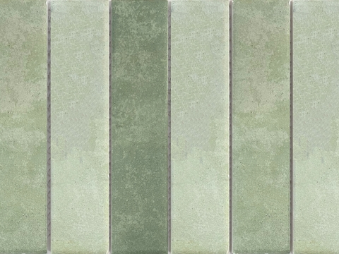 渐变绿长条手工砖 复古哑光水泥砖