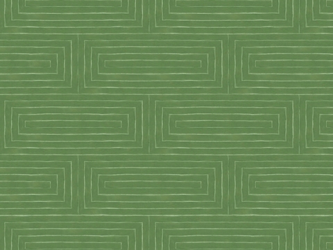 绿色回字形条纹地毯