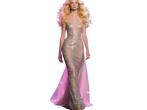  PS免抠现代人物 T台走秀 时尚模特 晚礼服模特 现代美女 