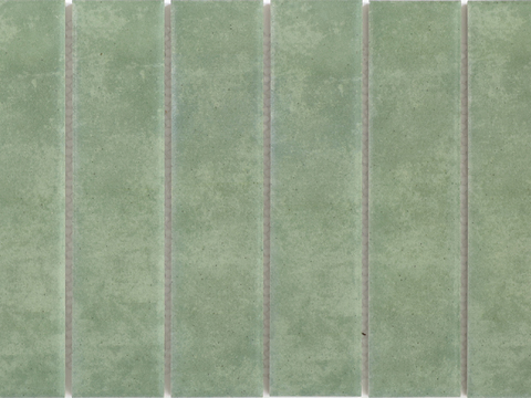 豆绿色长条手工砖 复古哑光水泥砖 半银行卡宽瓷砖 高清无缝贴