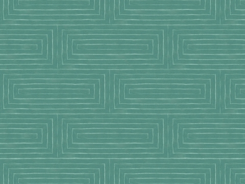 青色回字形条纹地毯