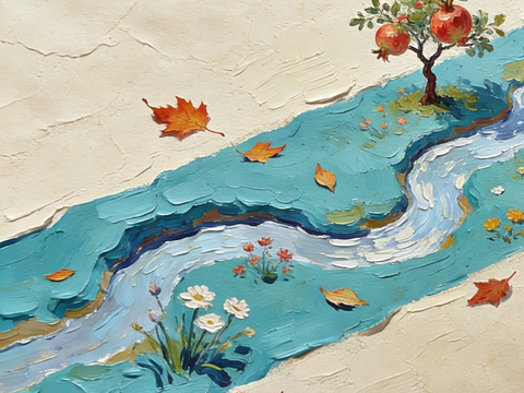  现代艺术挂画色彩画多巴胺彩绘 