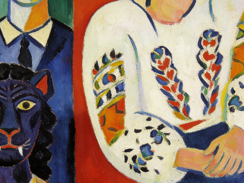  现代艺术挂画色彩画多巴胺彩绘 