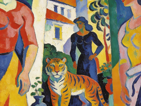  现代艺术挂画色彩画多巴胺彩绘 