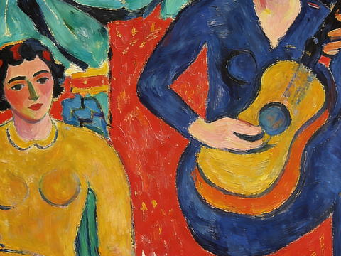  现代艺术挂画色彩画多巴胺彩绘 