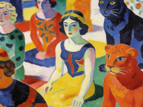  现代艺术挂画色彩画多巴胺彩绘 