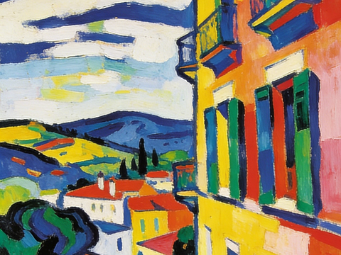  现代艺术挂画色彩画多巴胺彩绘 