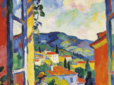  现代艺术挂画色彩画多巴胺彩绘 