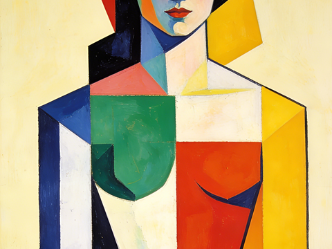  现代艺术挂画色彩画多巴胺彩绘 