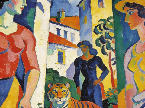  现代艺术挂画色彩画多巴胺彩绘 