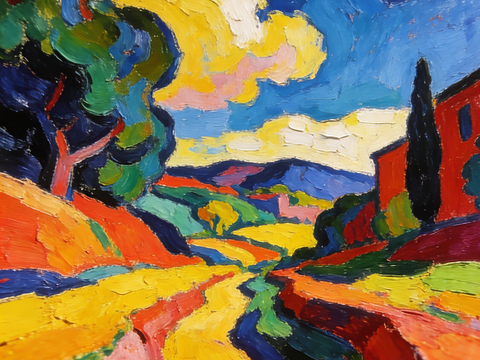  现代艺术挂画色彩画多巴胺彩绘 