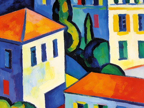  现代艺术挂画色彩画多巴胺彩绘 