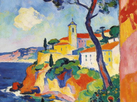  现代艺术挂画色彩画多巴胺彩绘 