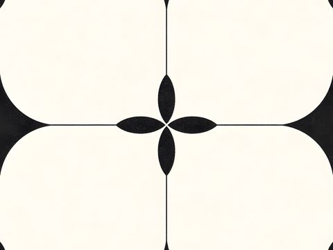 法式几何黑白小花砖