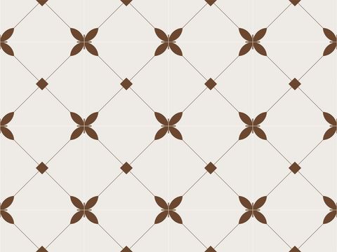 无缝中古咖色花砖瓷砖