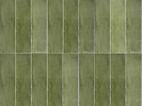 法式轻奢釉面砖 无缝果绿色长条砖