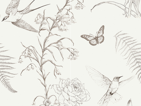 无缝轻法式燕子花砖