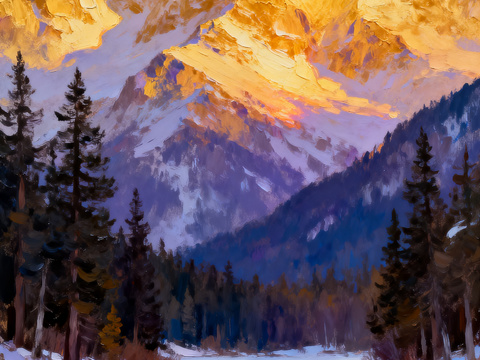  现代简约丙烯装饰画，唯美日落海景 