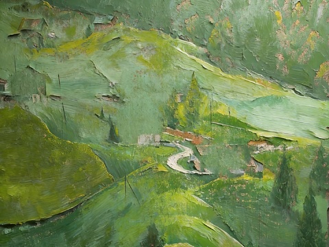  复古油画风山地肌理 