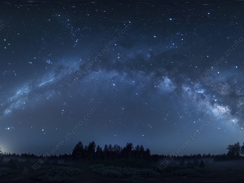 现代户外HDR 黄昏星空全景