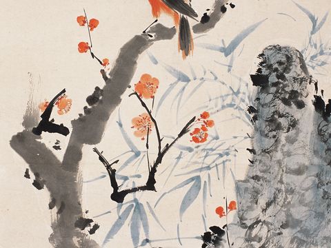  中式花鸟装饰画挂画 中式花鸟画 
