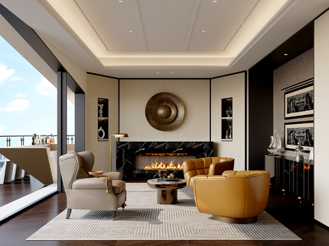  李益中 「华润 · 澐璟」样板间客厅3d模型 