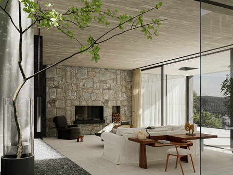 吴滨 安吉 · 度假屋民宿客厅3d模型