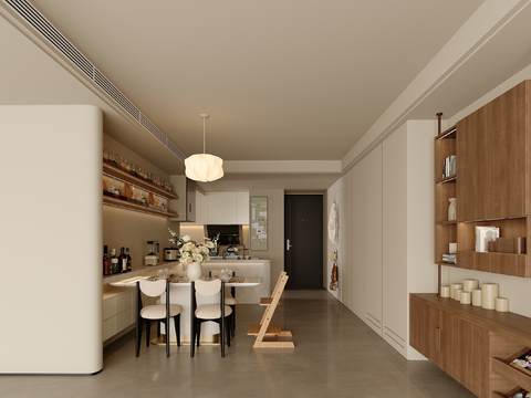 郑中CCD x LSD 奶油风餐厅3d模型